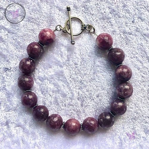 Pink Tourmaline Bracelet With Silver Toggle Clasp